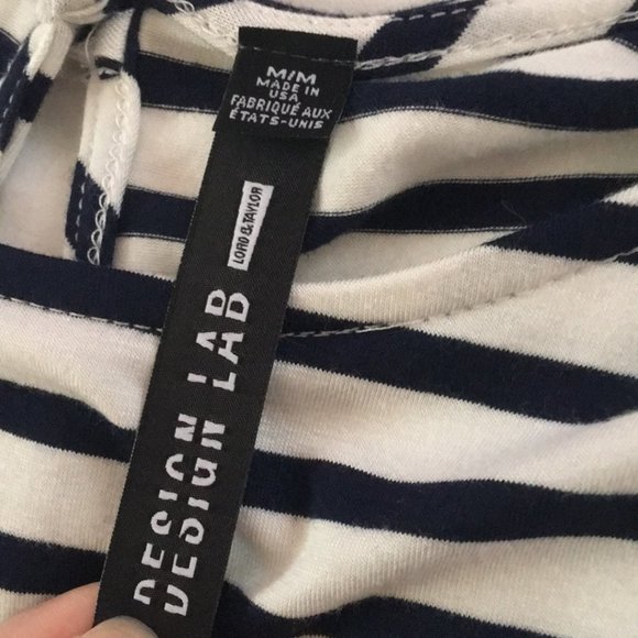 Design Lab Lord & Taylor Striped Eyelet Hem Tee - Picture 5 of 5